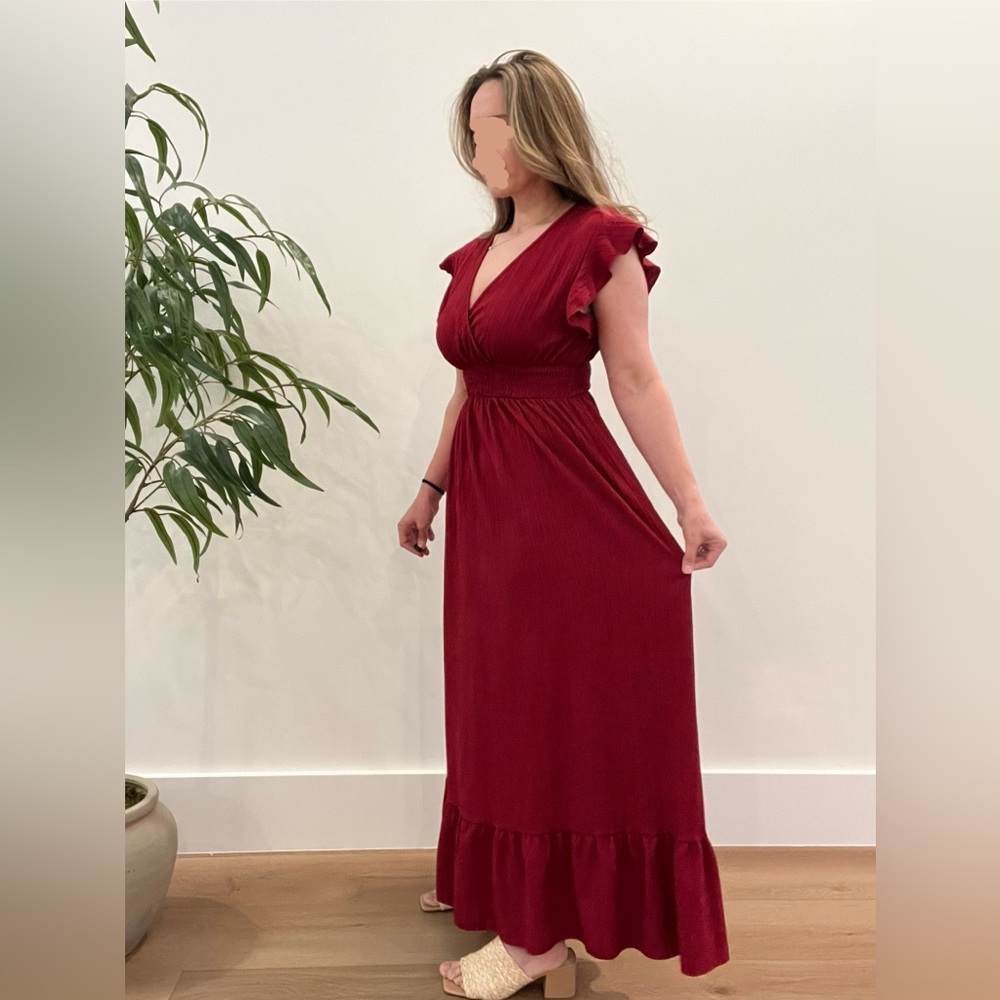Long burgundy dress